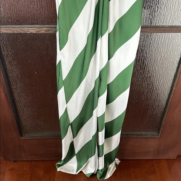 Ronny Kobo Chantel Green and White Striped Halter Maxi Dress size Medium. Ronny Kobo Chantel Green and White Striped Halter Maxi Dress size Medium.